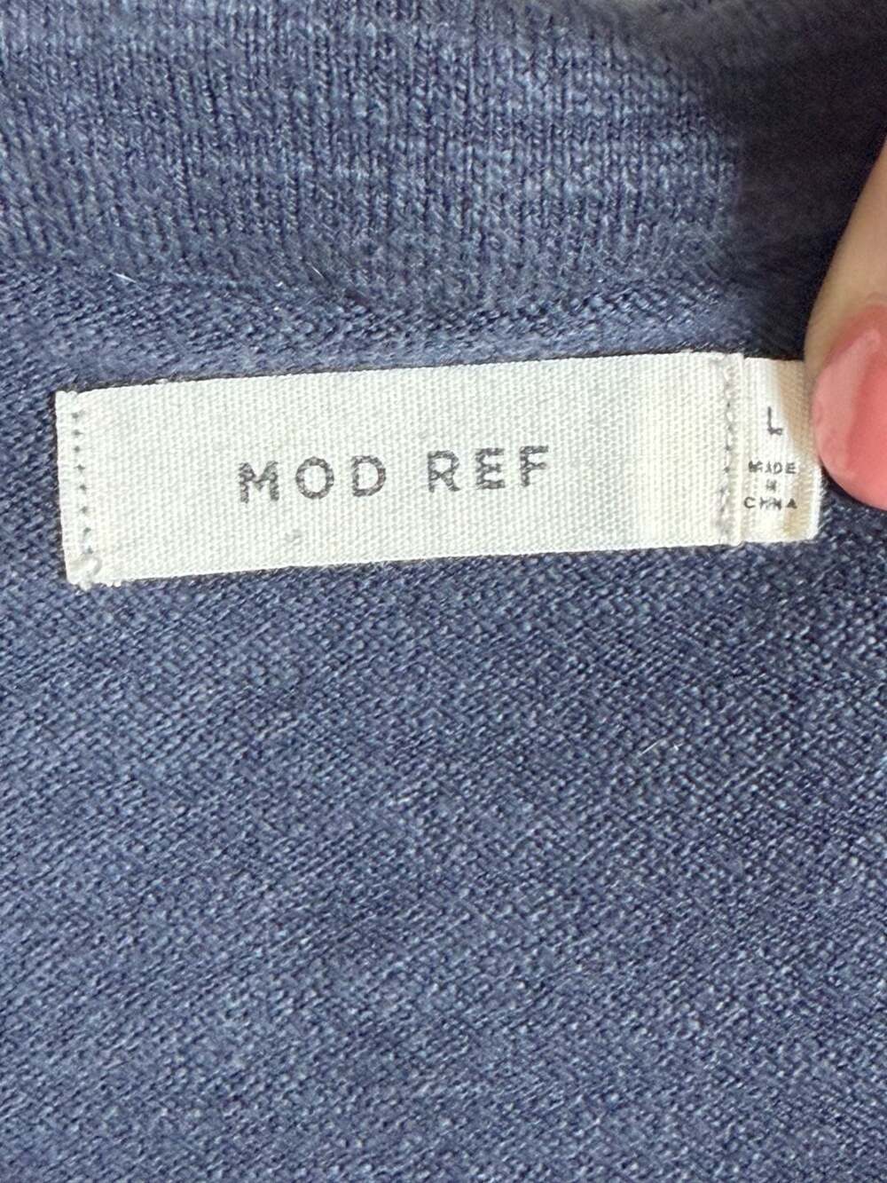 Mod Ref Women's Navy Knit Button-Front Henley Sho… - image 5